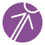 The logo for the Transformational Engagement pillar of the Foundation. It shows a white arrow pointing to a semicircle, inside a purple circle.