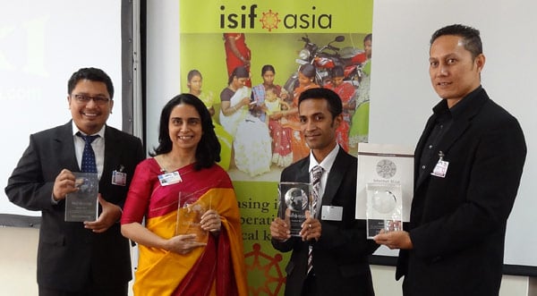 The picture shows ISIF Asia founding award winners at the IGF conference in Nairobi, Kenya, in 2011.