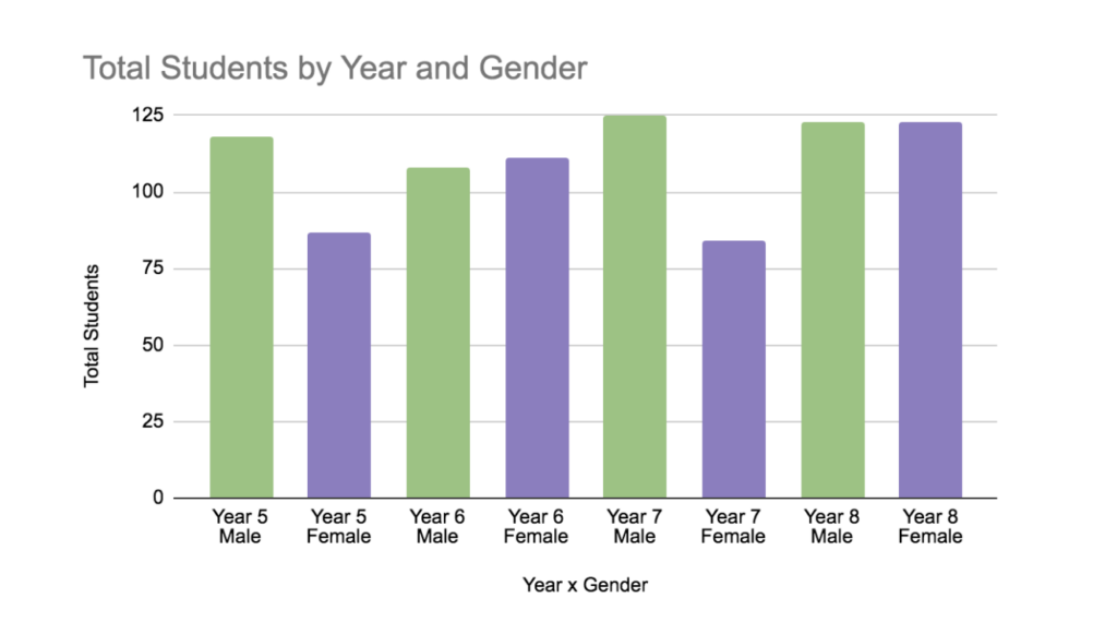 Total Students by Year and Gender