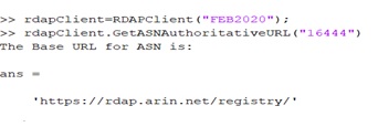 Some code for Get Authoritative URL for an ASN