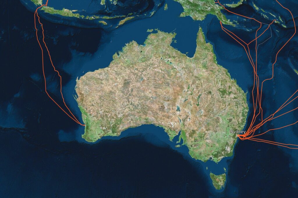 A map of Australia from the Connected Pacific website.