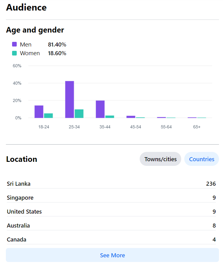 Figure 16 - Facebook demographic information
