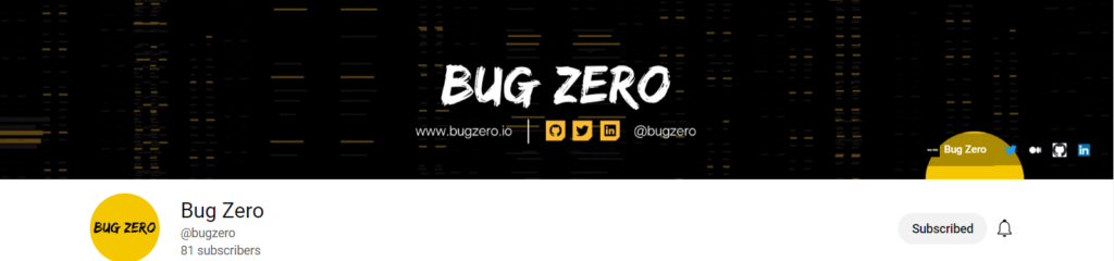Figure 21 - Bug Zero Youtube Channel