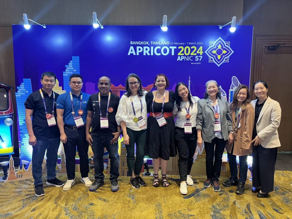 Switch! National Coordinators and Foundation staff at the APNIC 57 conference in Bangkok, Thailand in March 2024.