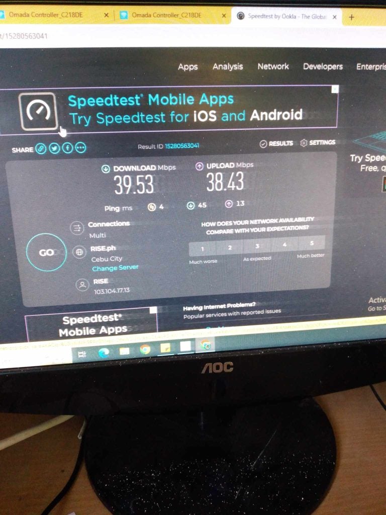 Speed tests during troubleshooting.