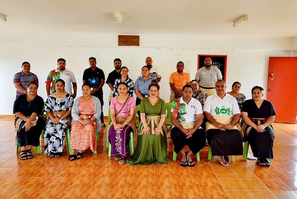 Project team members and participants in the Ucall in IPv6 World project in Tonga.